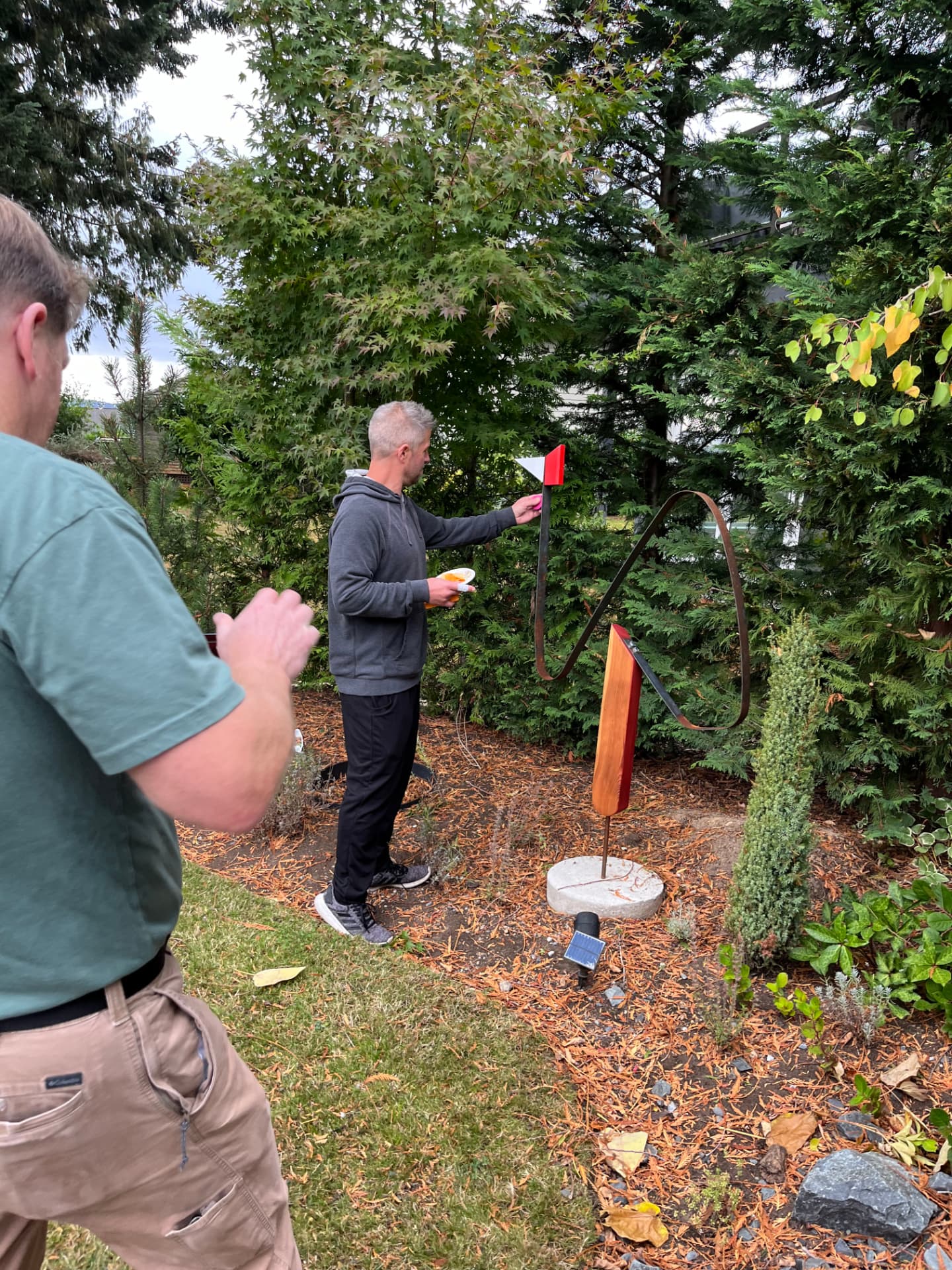 Tuning a garden piece on site