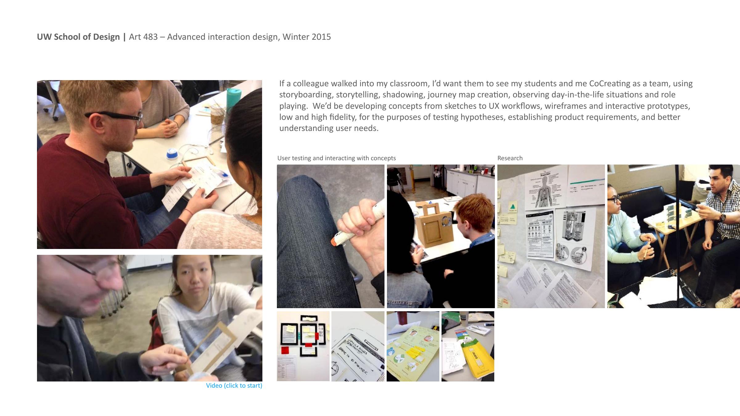 Students working together in the UW School of Design Art 483 studio