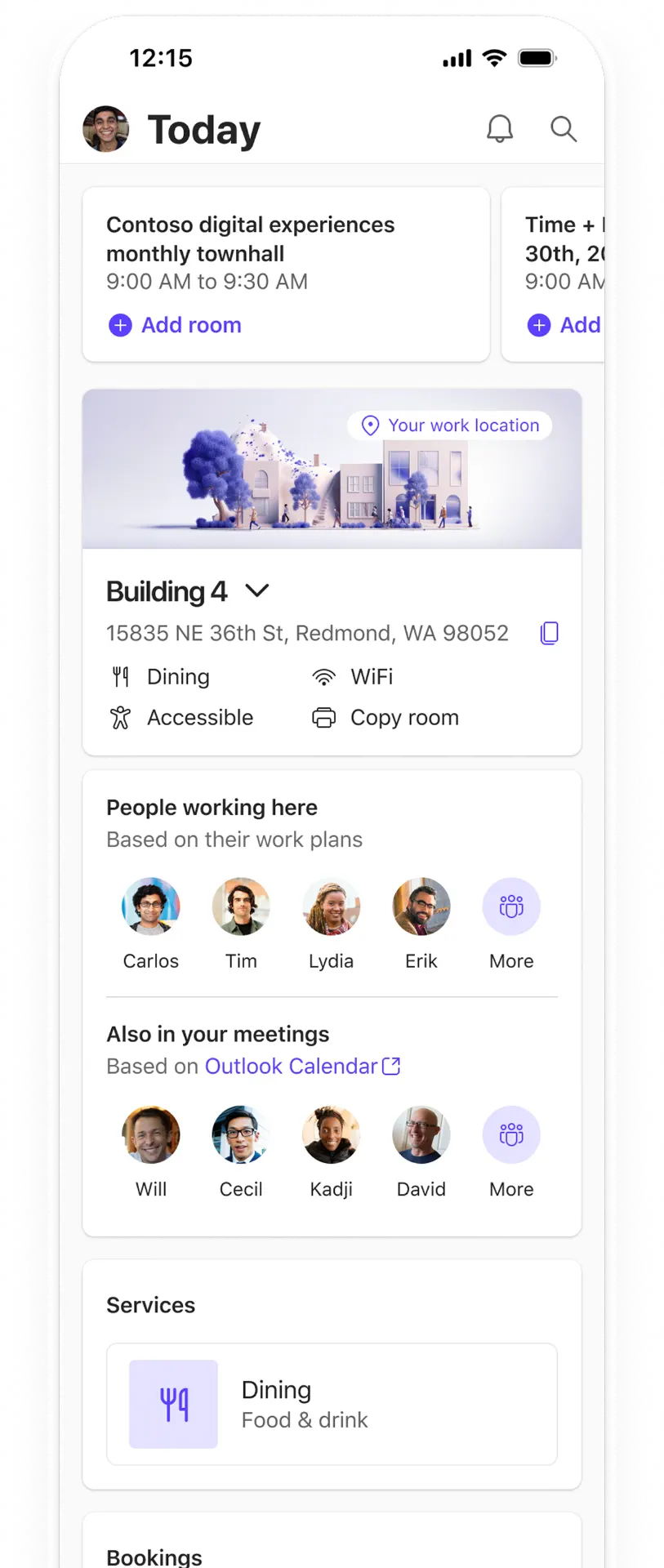 Microsoft Places on mobile