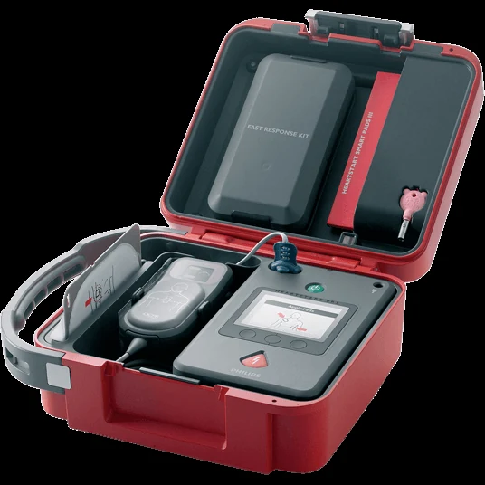 Philips HeartStart FR3 in its professional responder case