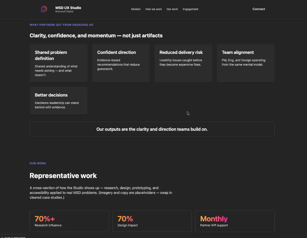 MSD UX Studio website