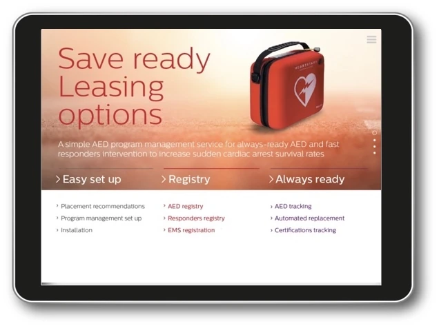 AED subscription leasing concept with pricing removed